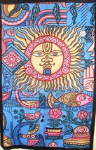 Twin Hand Painted Sun Tapestry Bohemian Wall Hanging Hippie Decor Indian Throw - £17.29 GBP