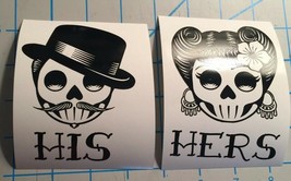 FREE SHIPPING!!|His And Her Vintage Rockabilly Skull|Tattoo Style|Vinyl|Decals - £7.91 GBP