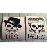 FREE SHIPPING!!|His And Her Vintage Rockabilly Skull|Tattoo Style|Vinyl|... - $9.90
