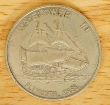 Vintage Metal Token Plymouth Plantation Mayflower II Souvenir Coin 1.25&quot; - £11.82 GBP