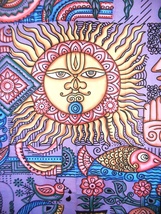 Twin Hand Painted Tapestry Indian Wall Hanging Hippie Sun Throw Boho Dorm Decor - £17.68 GBP