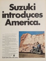 1972 Print Ad Suzuki Motorcycles with Two-Stroke Engines Mount Rushmore - $21.37