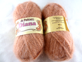 Vtg Patons Diana 2 Skeins Lot Color 9058 dusty peach  Yarn Acrylic Nylon... - £5.97 GBP