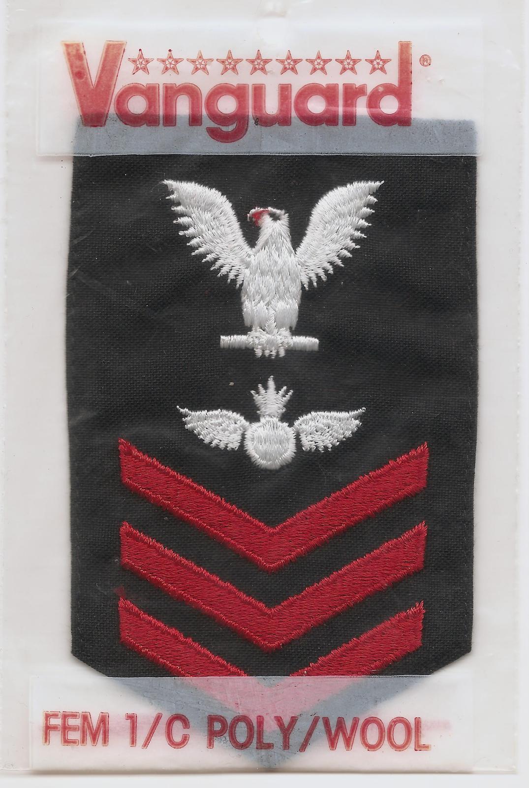 USN US Navy Female Officer E-6 Embroidered Aviation Rating Patch Red / B... - $4.00