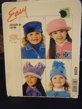 McCall&#39;s 4209 Girl&#39;s Hats in 2 Sizes Pattern - Size 20&quot;-21&quot; - $7.41