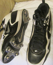 Nike Woodshed 3/4 High Men's Football Cleats Black White Style 349034-011 Sz 16 - £14.98 GBP