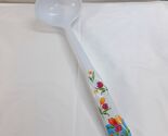 Melamine Ware ladle spoon floral tulips flowers scoop hard plastic white... - $9.00