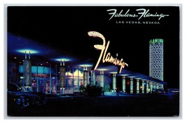 Fabulous Flamingo Casino Night View Las Vegas Nevada NV UNP Chrome Postcard U14 - £2.84 GBP