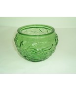 Vintage Round Green Glass Textured Bowl Vase EO Brody Co G108 Mod - £10.10 GBP