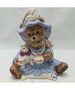 Teddy Bear Night Gown Tea Party With Stuffed Bear Glossy Ceramic Figurin... - £19.60 GBP
