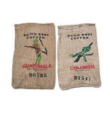 Dunn Bros Coffee Bean Jute Burlap Bags Lot Of 2 Columbia And Guatemala Nice - £22.76 GBP