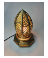 Lotus copper table lamp, Traditional craftsmanship, Accent lighting, Ele... - $194.21 CAD