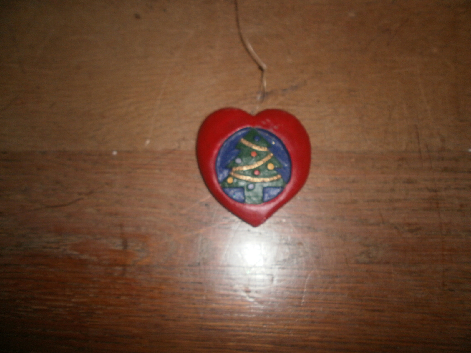 1996 Heart Shaped with Christmas Tree Ornament - $2.00