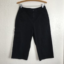 Chico’s Capri Pants Size 0.5 Solid Black Cargo Pockets 28&quot; Waist x 19&quot; Inseam - £17.00 GBP
