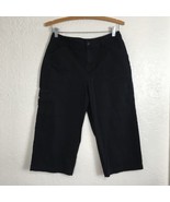 Chico’s Capri Pants Size 0.5 Solid Black Cargo Pockets 28&quot; Waist x 19&quot; I... - £17.13 GBP