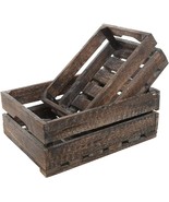 MyGift Set of 2 Country Rustic Finish Wood Storage Crate/Decorative Tray... - £26.46 GBP