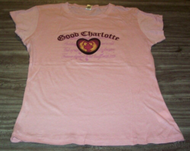 Women&#39;s Teen Good Charlotte The World Is Black T-shirt Punk Band Large Pink New - $19.80