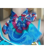 Cheryl Tiegs Long Sash Scarf 4 Color Stripes 53 Inches Turquoise Rose Wh... - £10.19 GBP