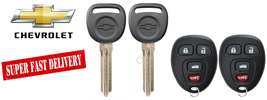 2 Chevrolet 2007-2017 B111 Transponder Chip Key + 4 Button Remote Fob OU... - $23.38
