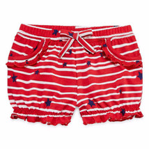 Okie Dokie Girls Pull On Shorts Baby Size 9 Months Beautiful Red Stars S... - $8.98