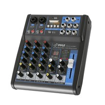 Pyle Professional Audio Mixer Sound Board Console System Interface 4 Channel Dig - £108.50 GBP