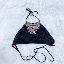 PINK Victorias Secret Swim Aztec Embroidery Halter Bikini Top Womens Medium - £15.57 GBP