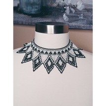Vintage Hand Beaded Collar Choker Necklace - $484.79 MXN