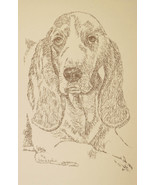 BASSET HOUND DOG ART #37 Kline DRAWN FROM WORDS Your dogs name added fre... - £39.92 GBP