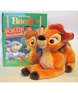 Bambi Plush and Bambi Pop Up Book Set Disneyana 9 Inch Plush 10 inch Book - $61.72 CAD