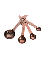 Set of 4 Stainless Steel Measuring Spoons in Hammered Rose Gold Copper F... - £7.92 GBP