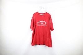 Vintage 90s Chaps Ralph Lauren Mens XL Distressed Spell Out Flag T-Shirt Red - £31.50 GBP