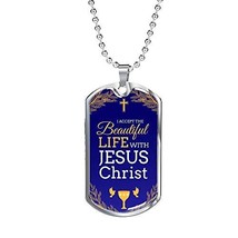 Express Your Love Gifts Beautiful Life Communion Gift Engraved 18k Gold Dog Tag  - $69.25