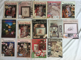 14 Cross Stitch Magazine And Pattern Chart Lot Xmas Stockings &amp; More - $49.49