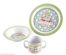 Vera Bradley Baby Dish Set Plate Cup Bowl Bear Bunny Baby Shower Gift New - £35.40 GBP