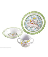 Vera Bradley Baby Dish Set Plate Cup Bowl Bear Bunny Baby Shower Gift New - £35.27 GBP