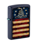 Zippo Lighter - Don't Tread On Me Stars & Stripes Matte Blue - 48554 - $31.80