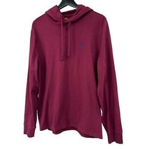 Polo Ralph Lauren shirt Medium mens hooded long sleeve knit top burgundy - $26.73