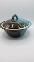 Neher Clay in Motion Handmade Ceramic Bowl with Lid and Handle in Ocean ... - $42.32