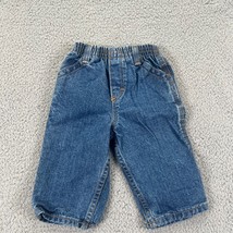 OshKosh B’gosh Unisex Baby Blue Denim Elastic Waist Carpenter Shorts Size 12M - £12.45 GBP