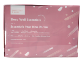 Summer &amp; Rose Sleep Well Essentials Pink Satin 3pc Set Pillowcase Mask Scrunchie - £12.93 GBP