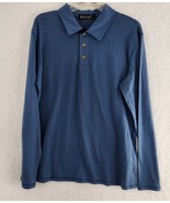 Long Sleeve Polo Shirt Dusty Blue Men&#39;s Large - $15.84