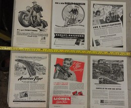 7RR16 Mechanix Illustrated Ads: HARLEY-DAVIDSON & Trains, Good Condition - $16.61