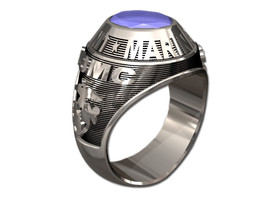 Us Marine Corps Ring Mens TRADITIONAL-Sterling Silver - £259.79 GBP