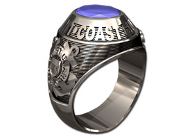 Us Coast Guard Ring Mens TRADITIONAL-Sterling Silver - £259.79 GBP