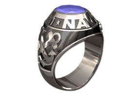 Us Navy Ring Mens TRADITIONAL-Sterling Silver - £259.79 GBP