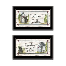 Set Of Two Nature Calls 2 Black Framed Print Bathroom Wall Art - $2,557.31 MXN