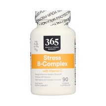 365 Whole Foods Supplements, Stress B-Complex w/ Vitamin C 90 Vegan Capsules - £21.16 GBP