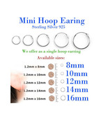 Hoop Earring 8 10 12 14 16mm Sterling Silver 925 Single Nose Lip Ear Pie... - £2.51 GBP+