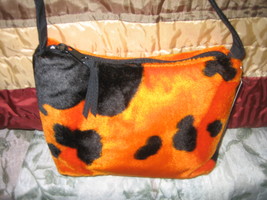 FAUX FUR HANDBAG ORANGE - $8.00