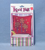 Janlynn Kool Felt Tall Flowers Crewel Pillow Craft Kit #023-0478 2007 - $9.99